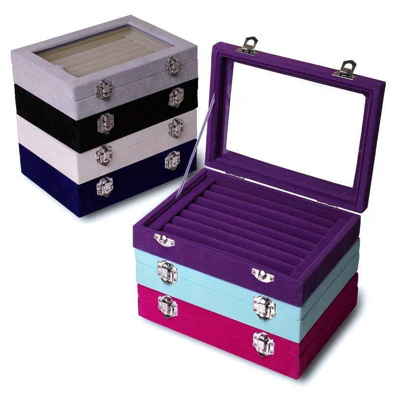 Flannelette 24 Grid Ornaments Earring Box